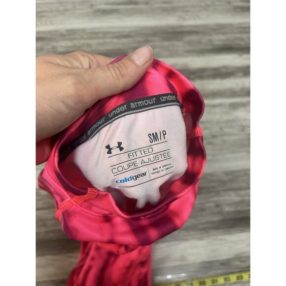 Under Armour Womens Shirt Size Small Cold Gear Mock Long Sleeve Pink Base Layer - Picture 2 of 12